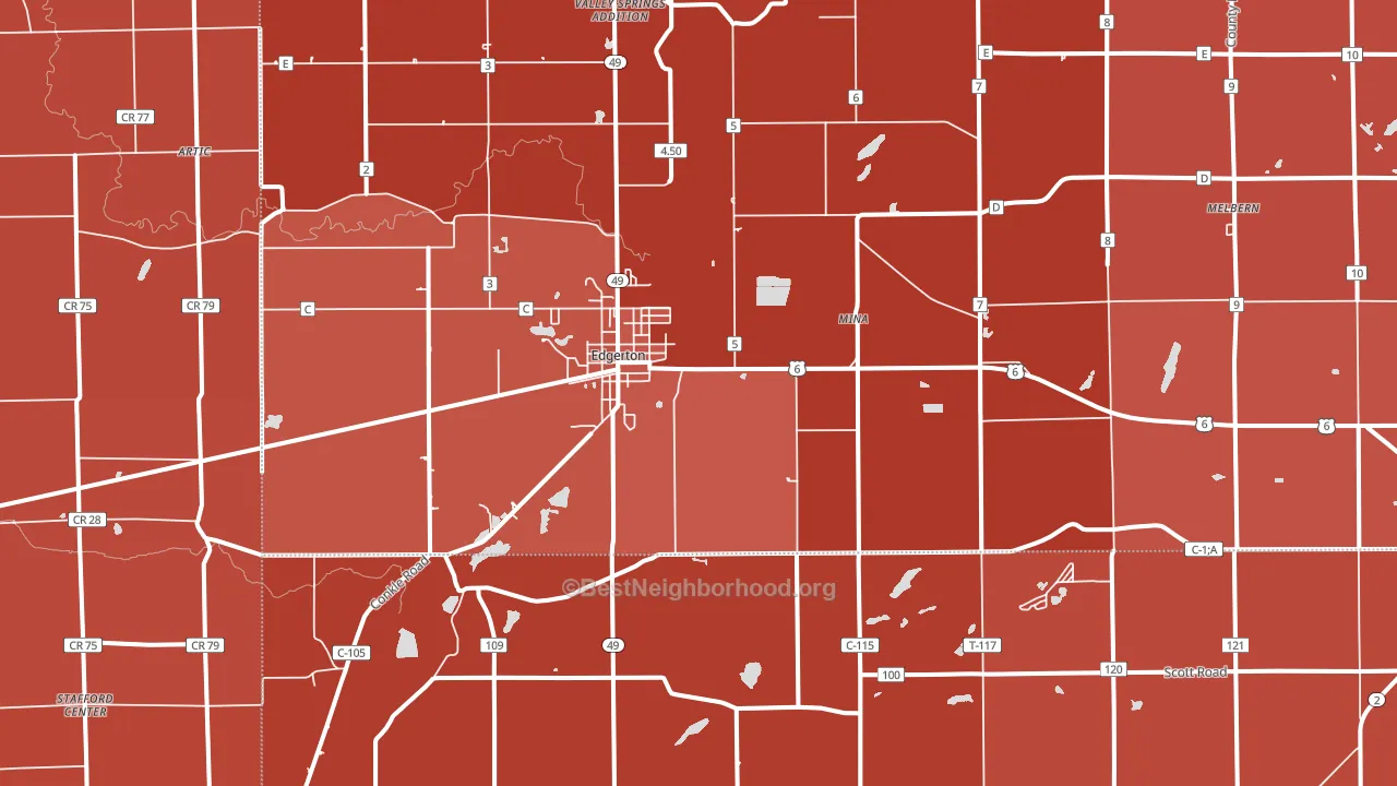 43517, OH block-group political-lean map