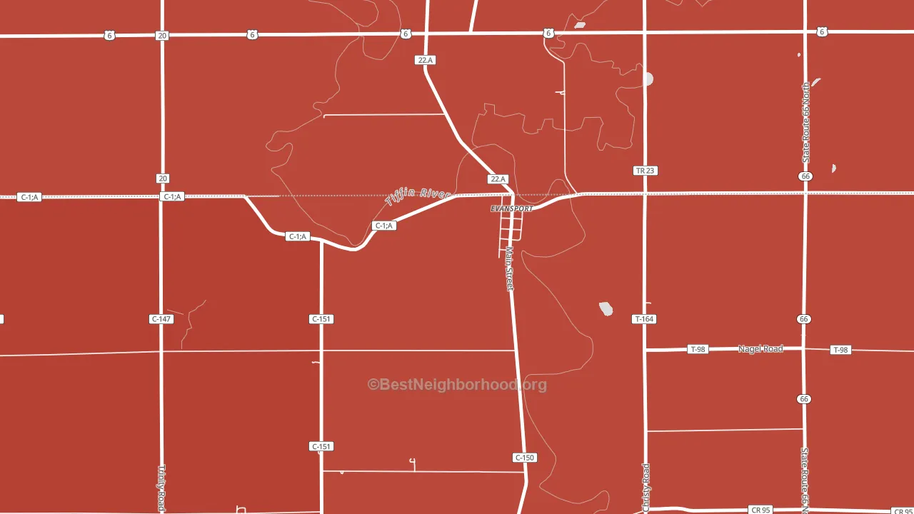 43519, OH block-group political-lean map