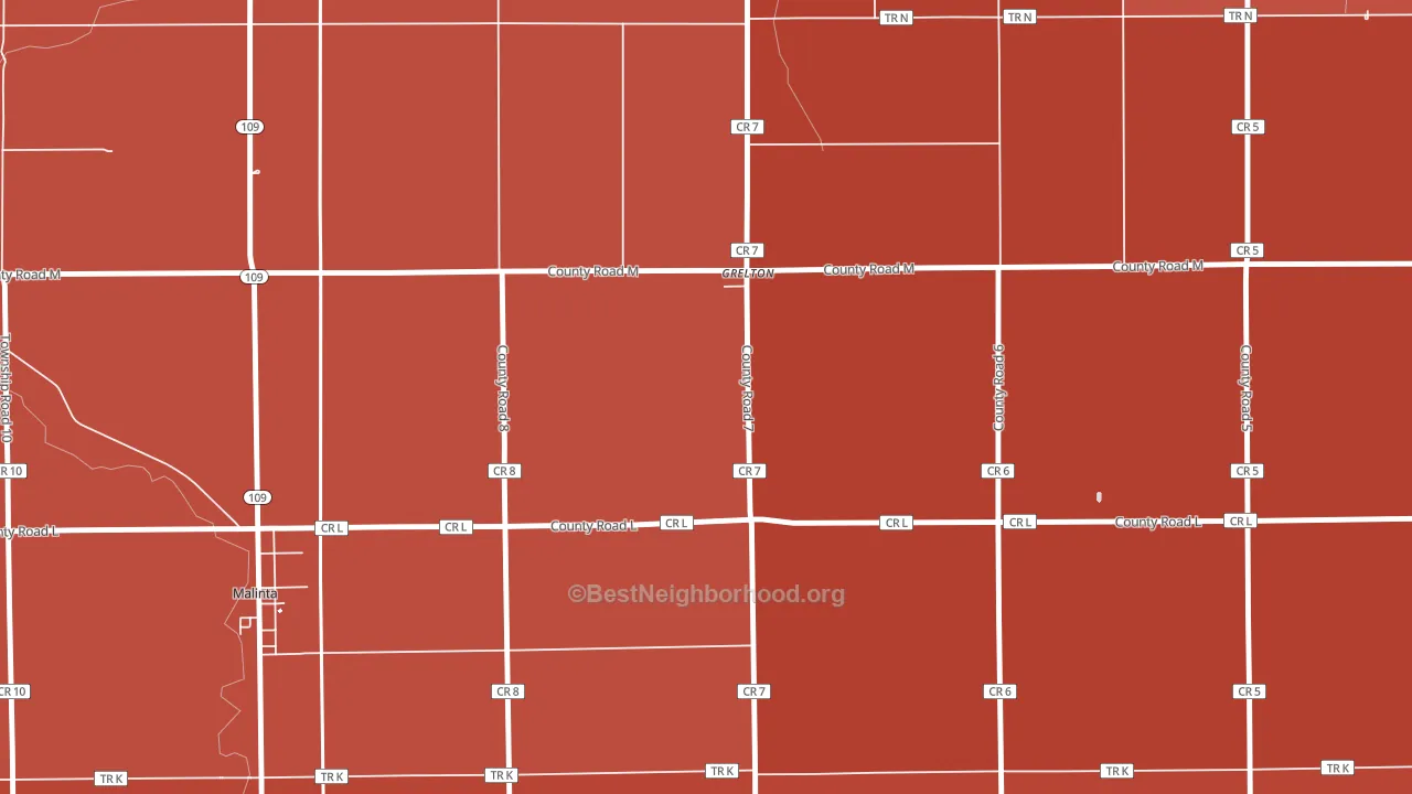 43523, OH block-group political-lean map
