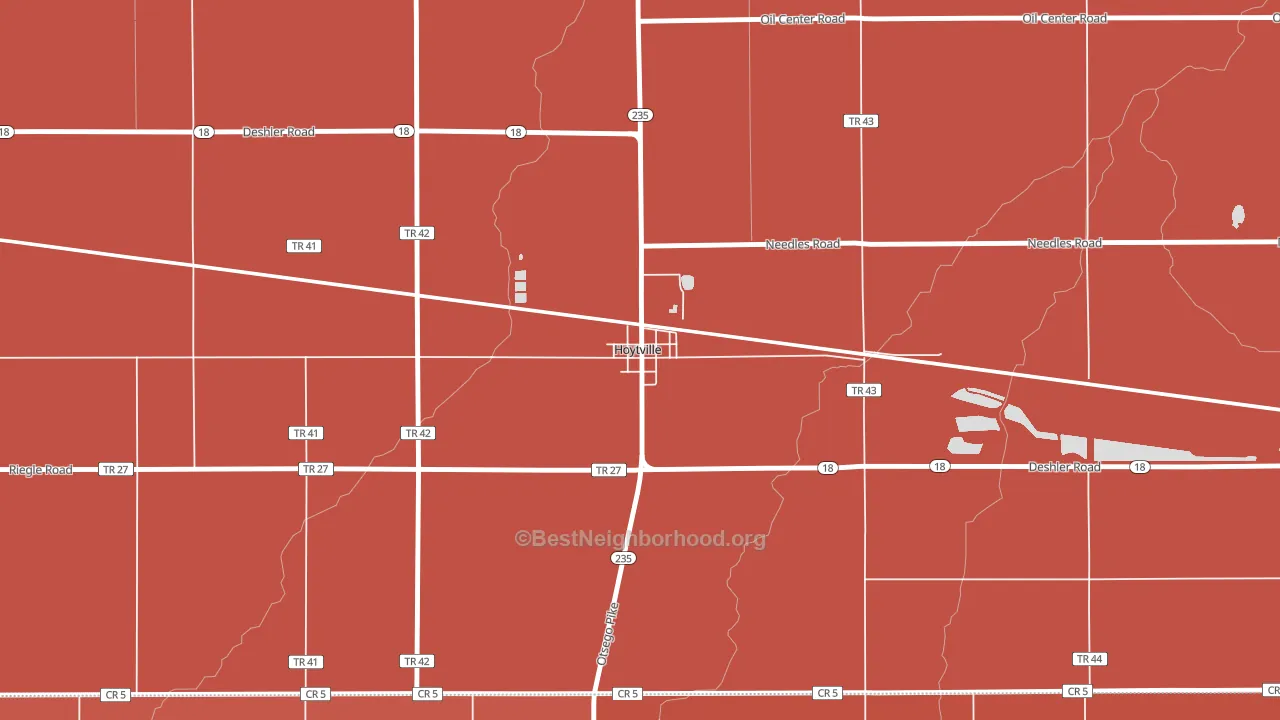 43529, OH block-group political-lean map