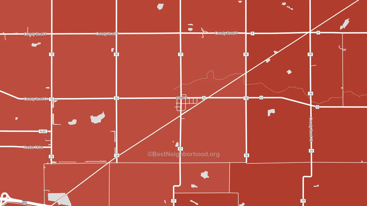 43531, OH block-group political-lean map