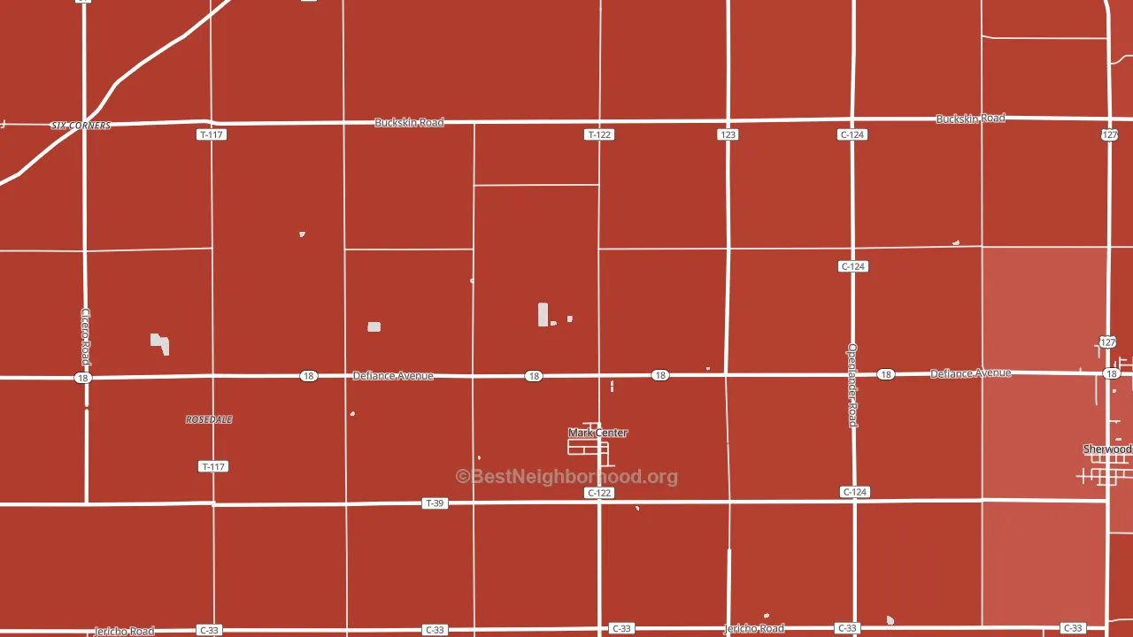 43536, OH block-group political-lean map