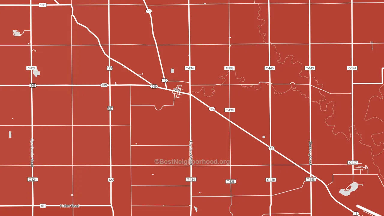 43549, OH block-group political-lean map