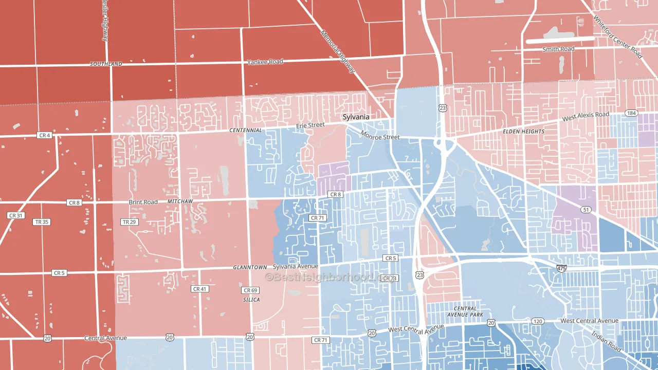 43560, OH block-group political-lean map