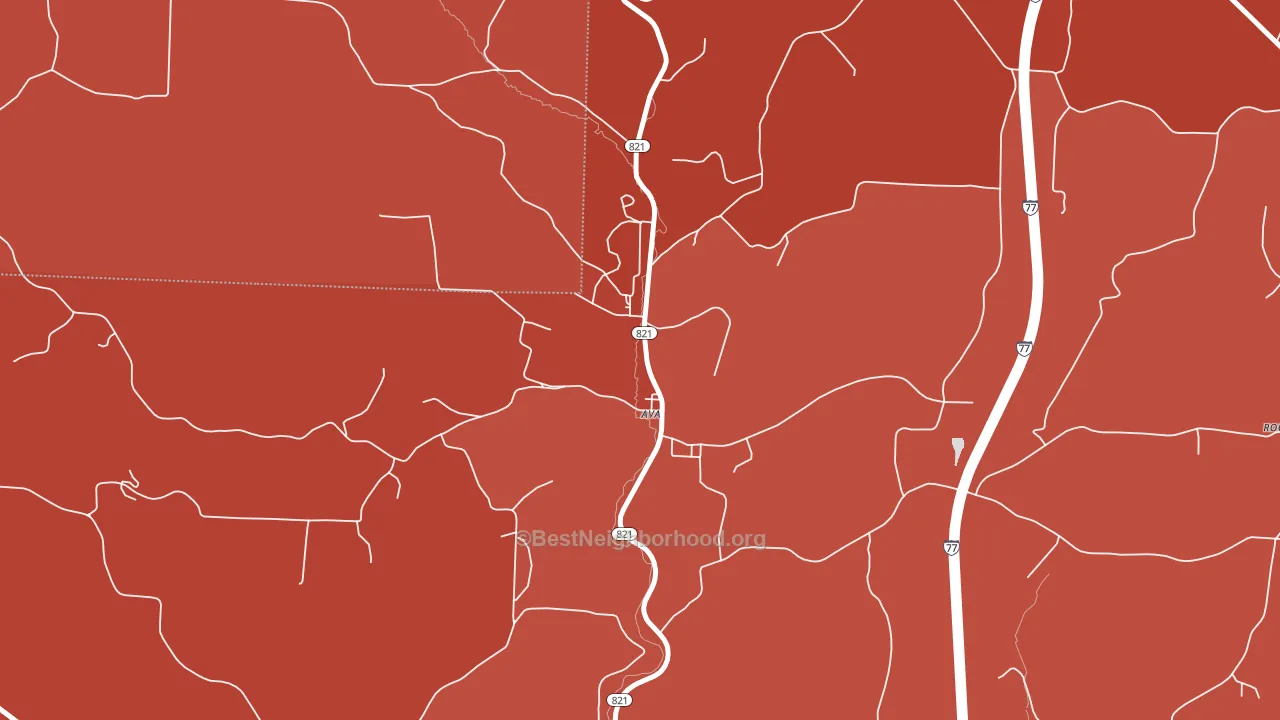 43711, OH block-group political-lean map