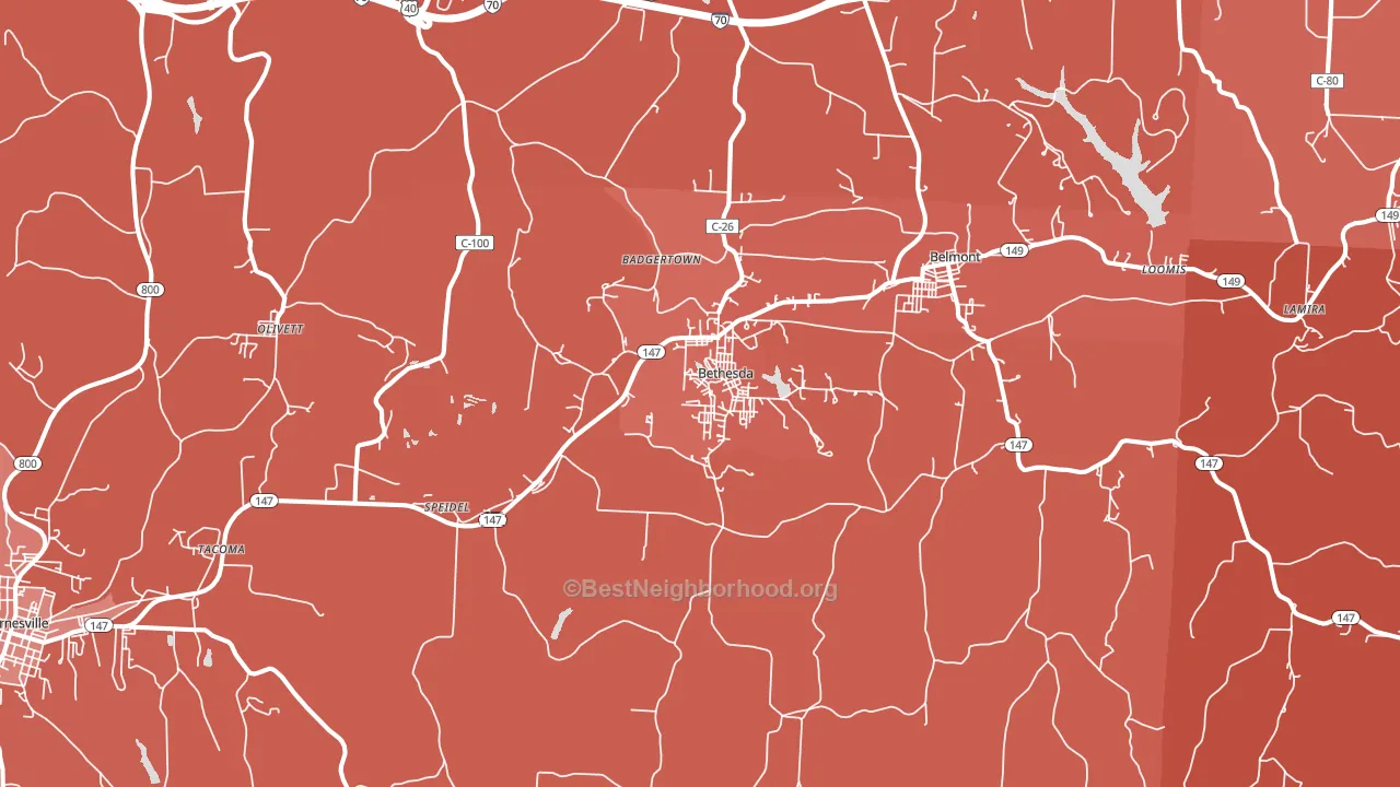 43719, OH block-group political-lean map