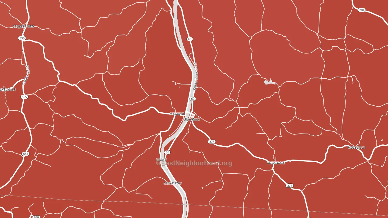43720, OH block-group political-lean map