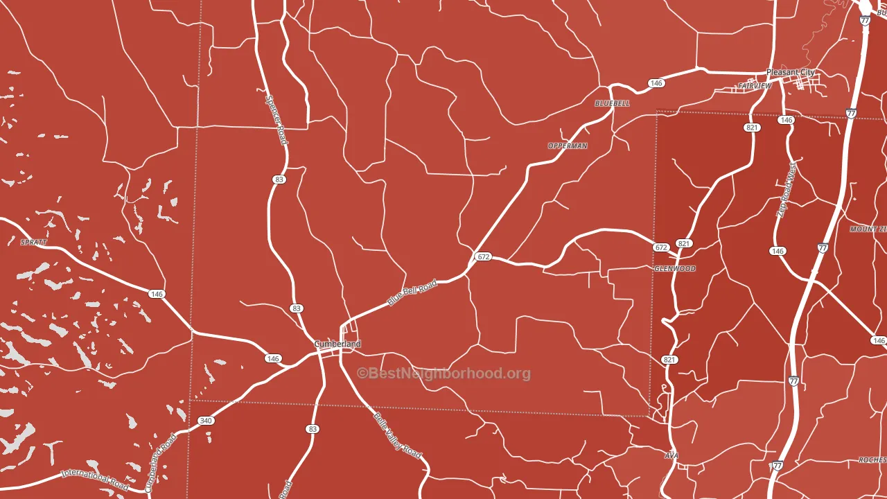 43732, OH block-group political-lean map