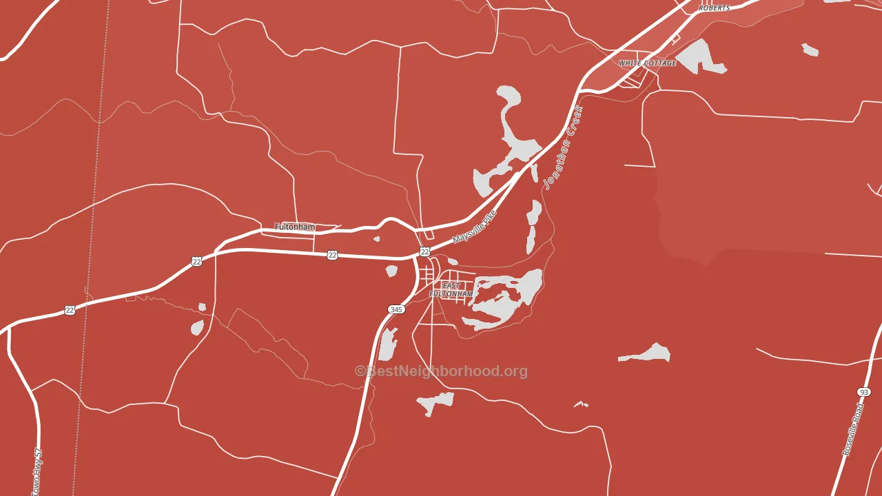 43735, OH block-group political-lean map
