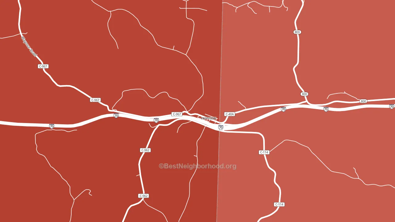 43736, OH block-group political-lean map