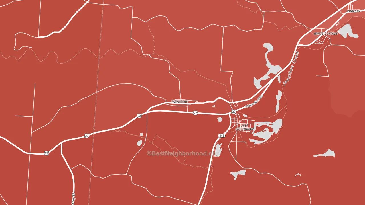 43738, OH block-group political-lean map