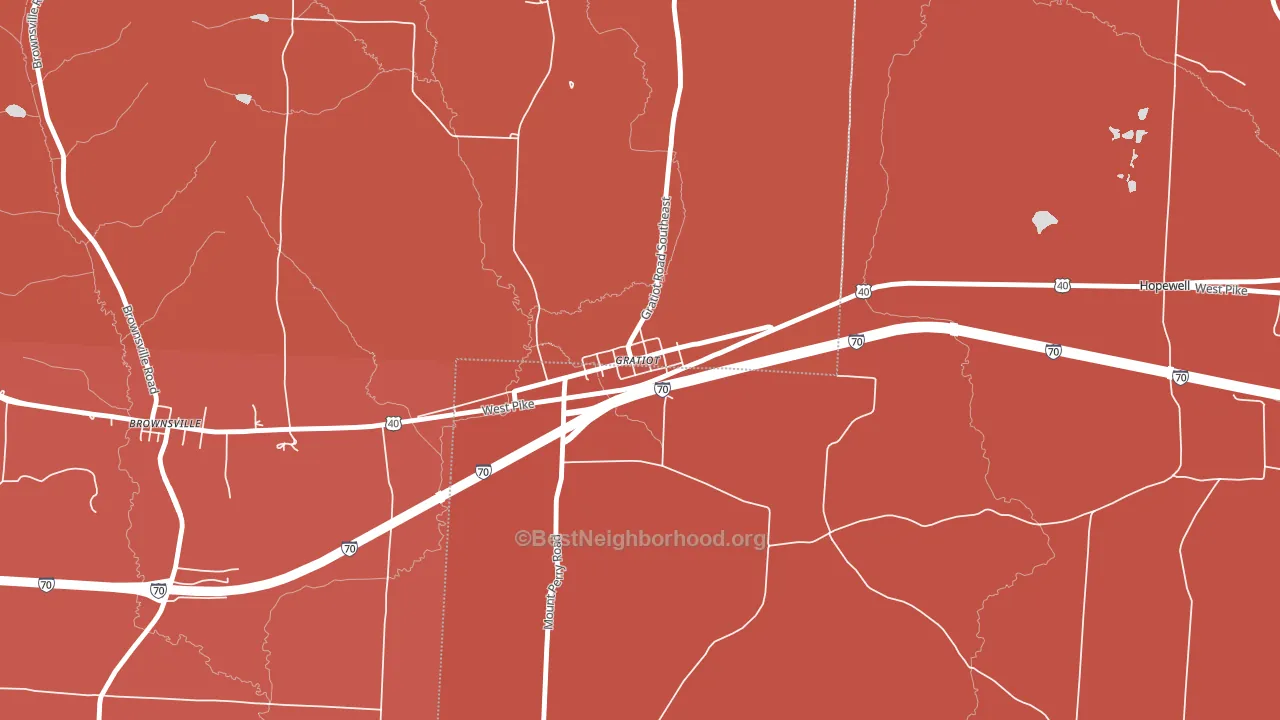 43740, OH block-group political-lean map