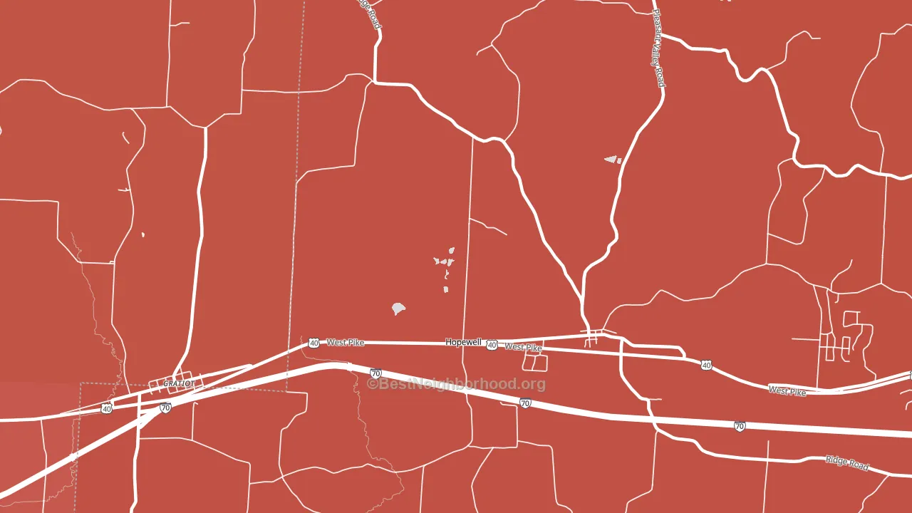 43746, OH block-group political-lean map
