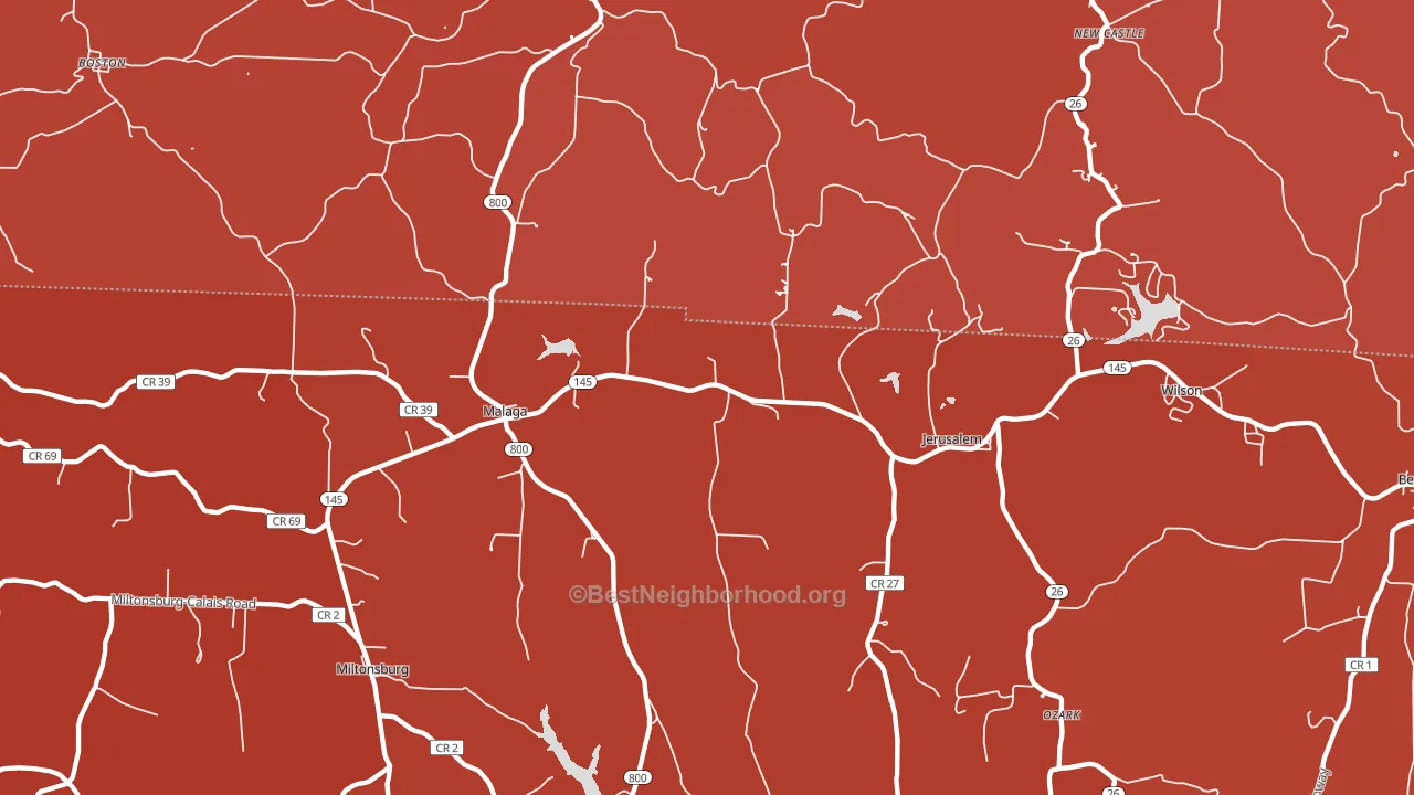 43747, OH block-group political-lean map
