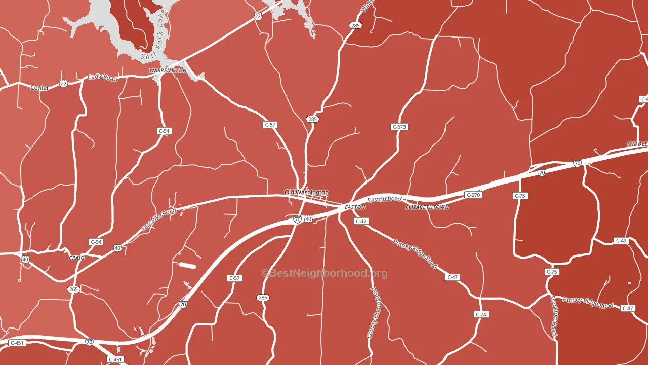 43755, OH block-group political-lean map