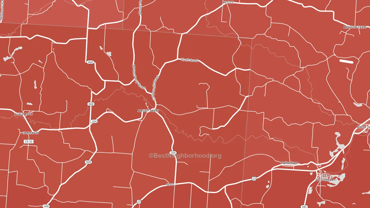 43760, OH block-group political-lean map