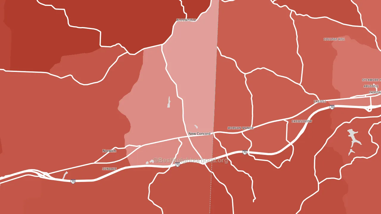 43762, OH block-group political-lean map