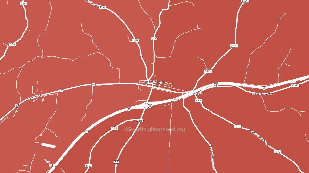43768, OH block-group political-lean map