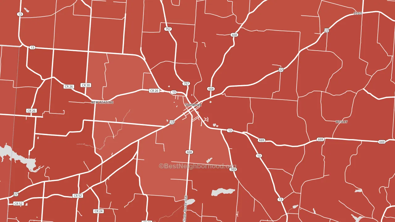 43783, OH block-group political-lean map