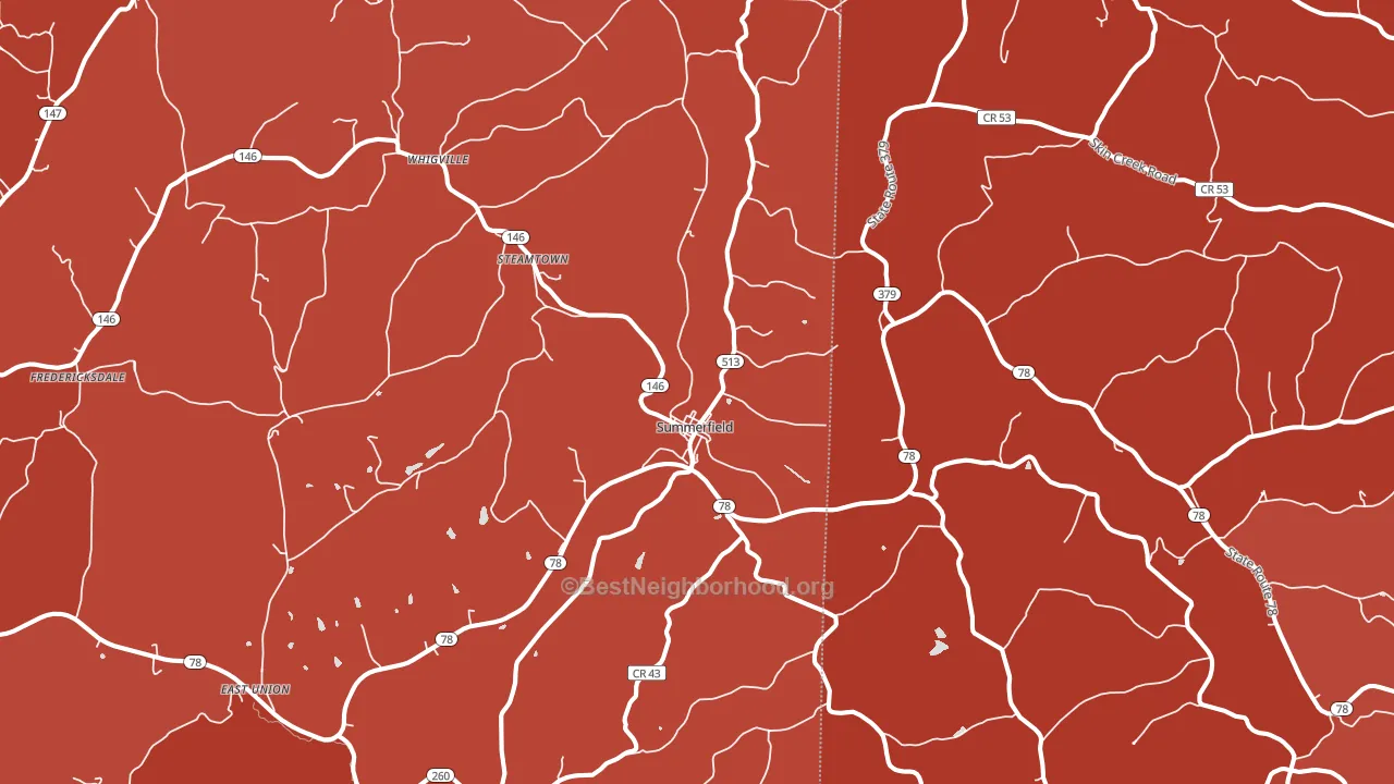 43788, OH block-group political-lean map