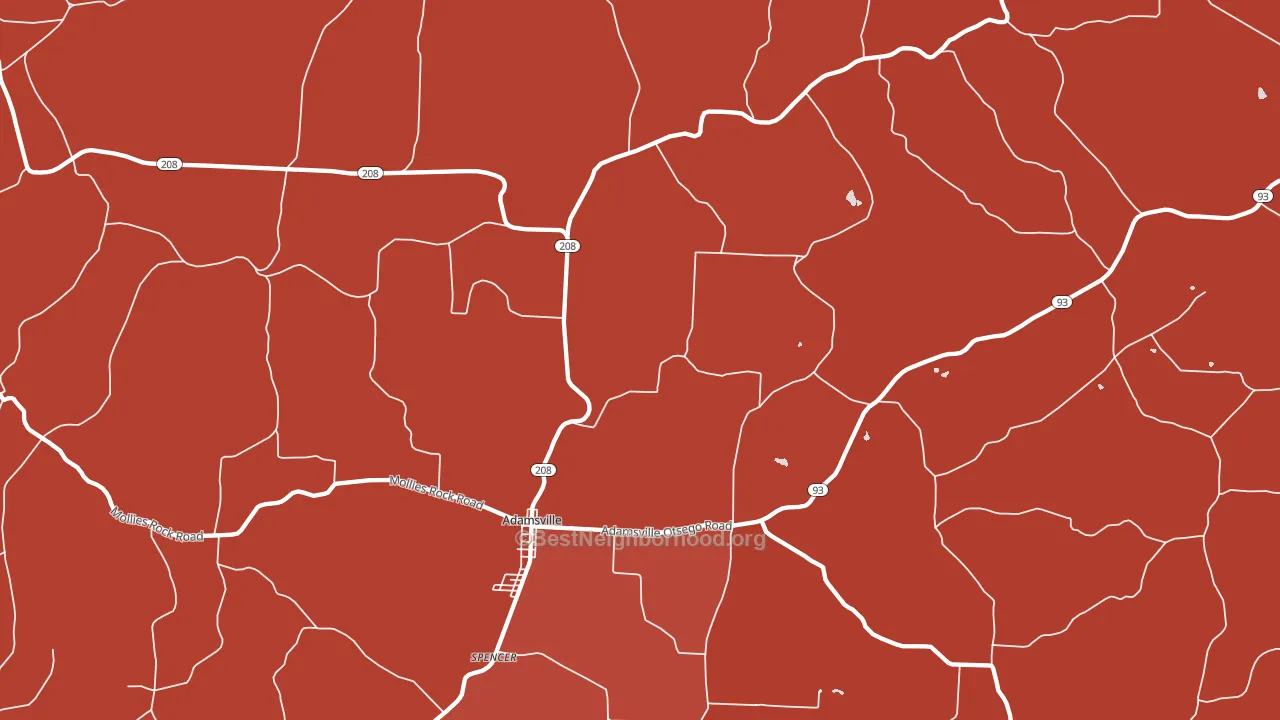 43802, OH block-group political-lean map