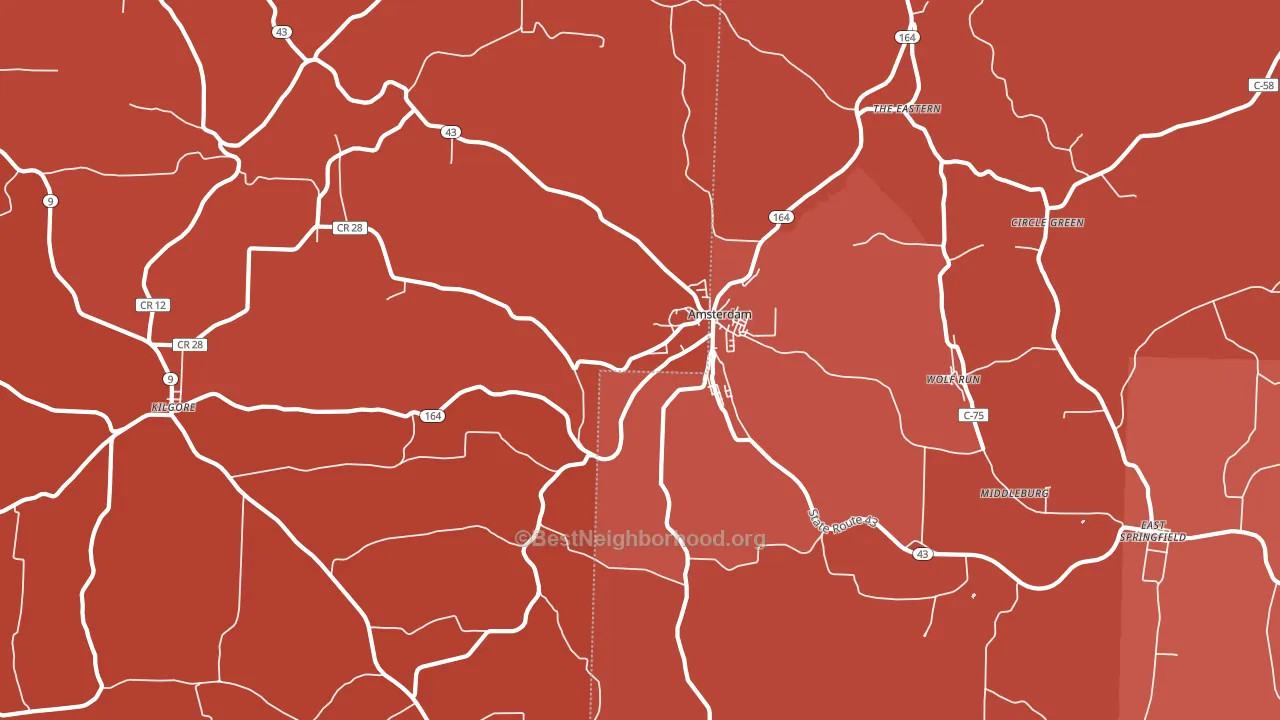 43903, OH block-group political-lean map