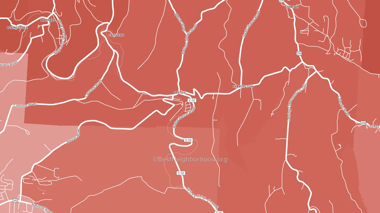 43905, OH block-group political-lean map