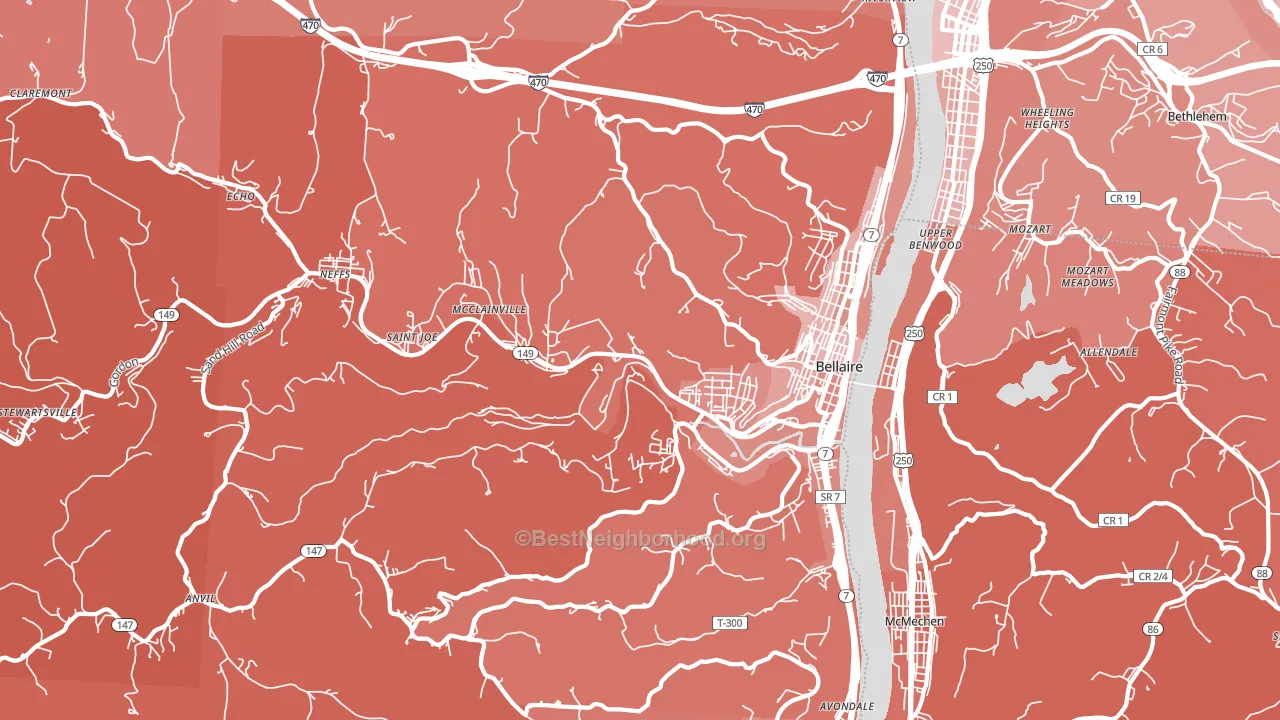 43906, OH block-group political-lean map