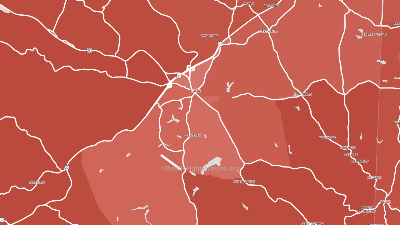 43907, OH block-group political-lean map