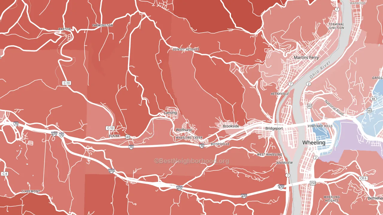 43912, OH block-group political-lean map