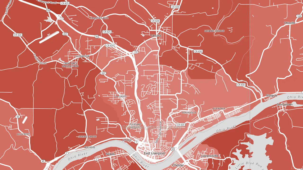 43920, OH block-group political-lean map