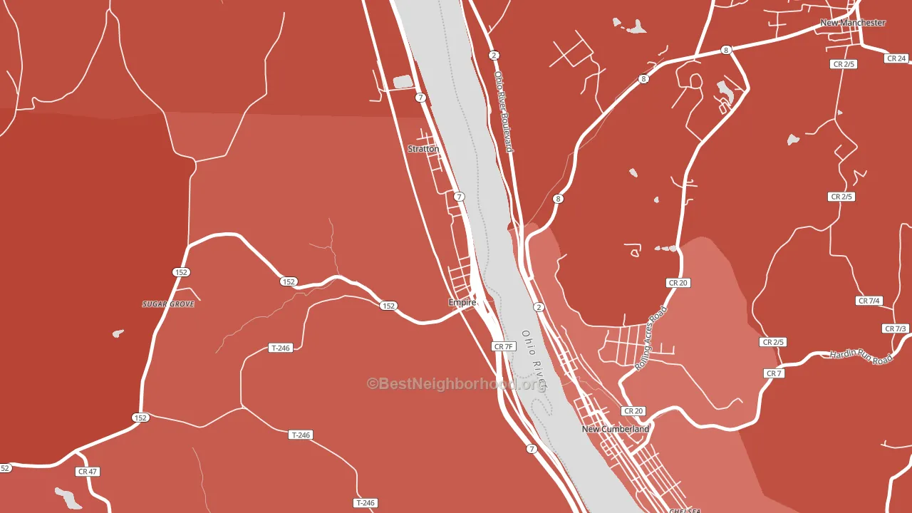 43926, OH block-group political-lean map
