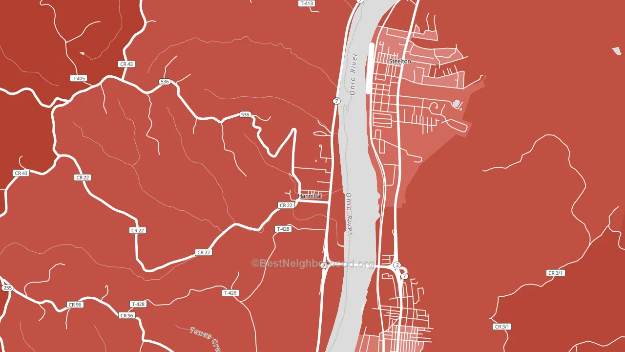 43931, OH block-group political-lean map
