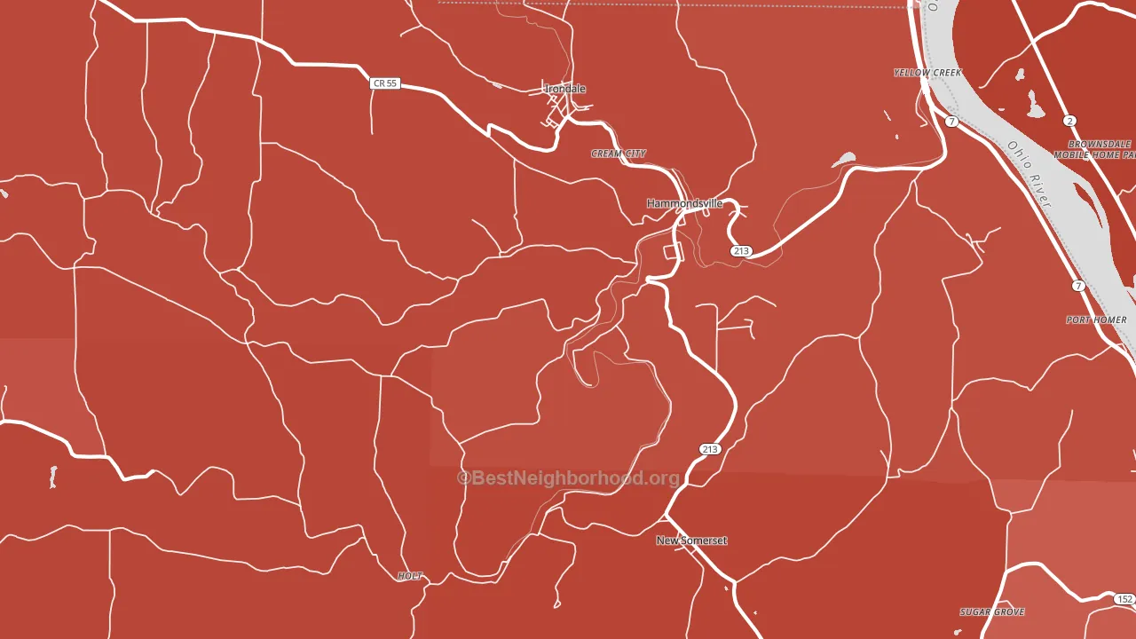 43932, OH block-group political-lean map