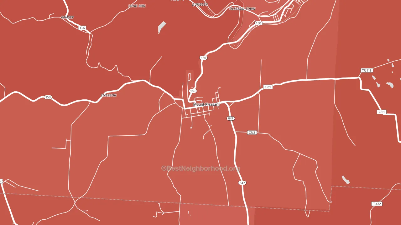 43939, OH block-group political-lean map