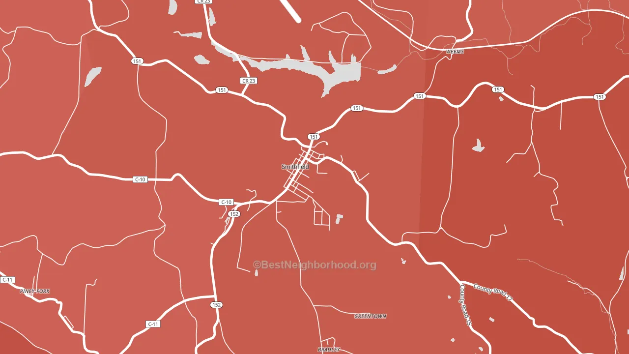 43948, OH block-group political-lean map