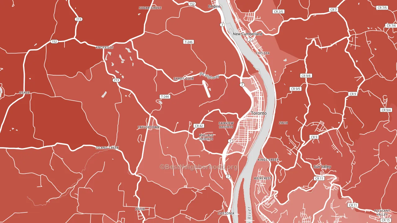 43964, OH block-group political-lean map