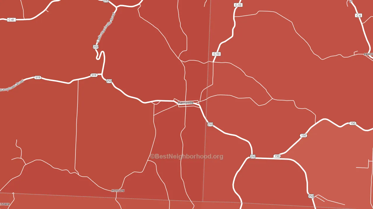 43974, OH block-group political-lean map