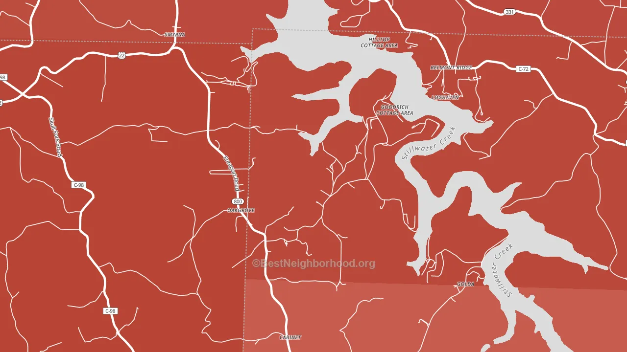 43983, OH block-group political-lean map