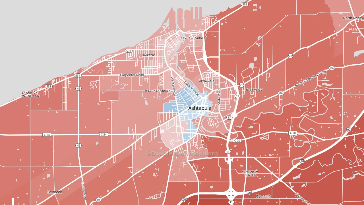 44004, OH block-group political-lean map