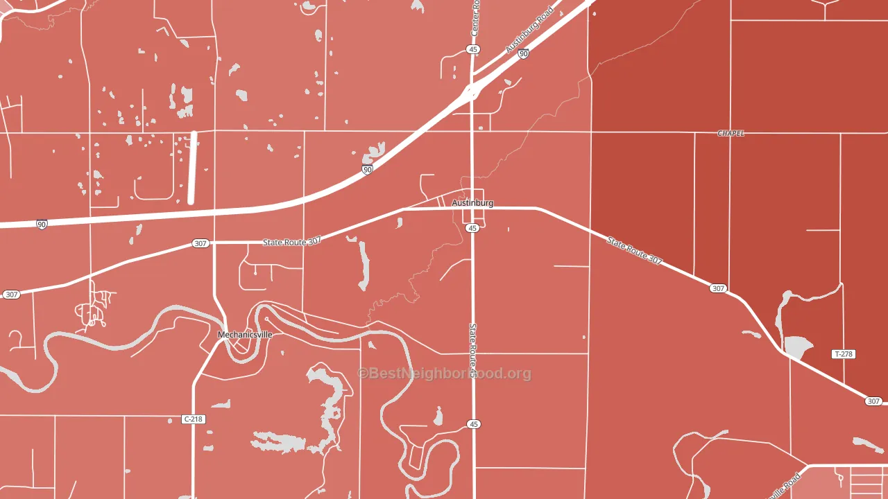 44010, OH block-group political-lean map