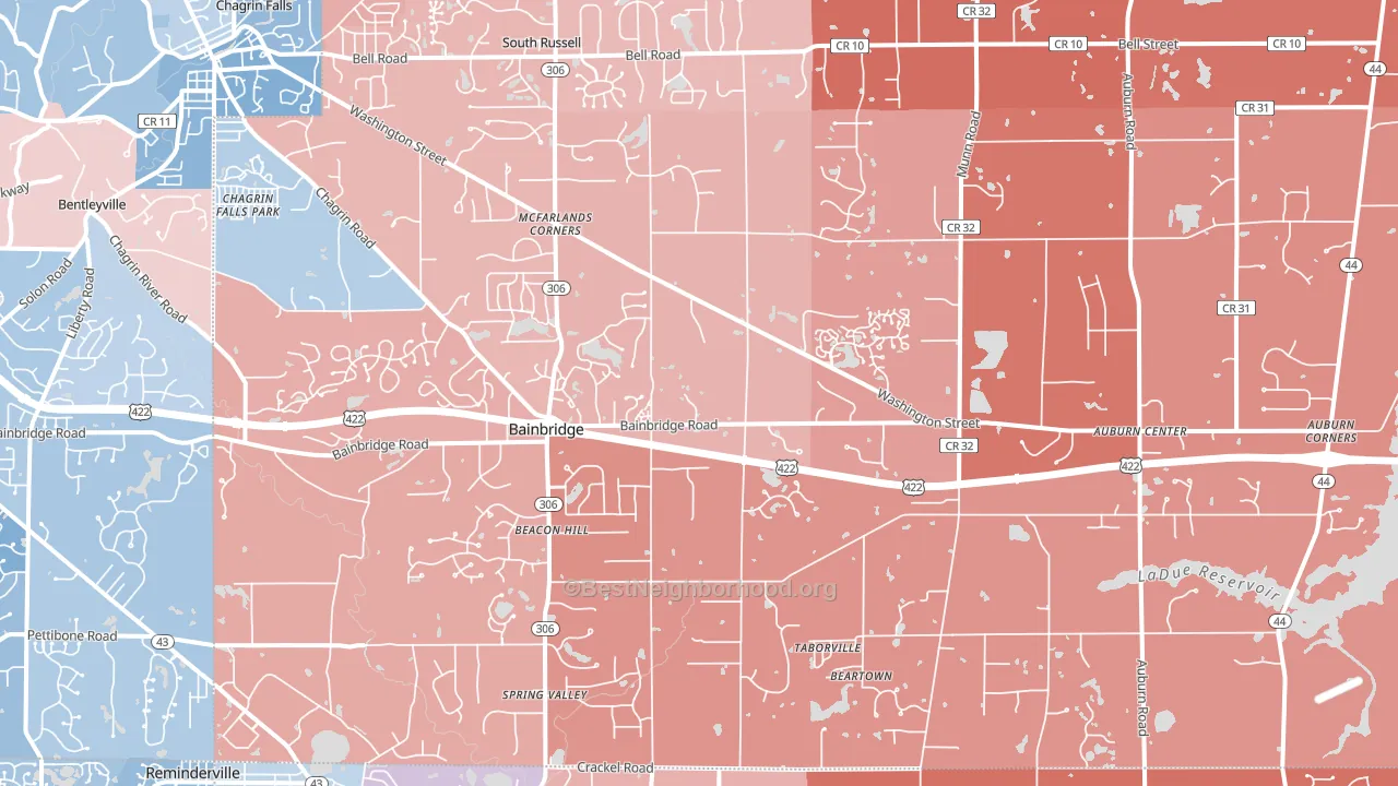 44023, OH block-group political-lean map