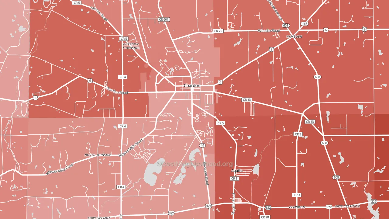 44024, OH block-group political-lean map