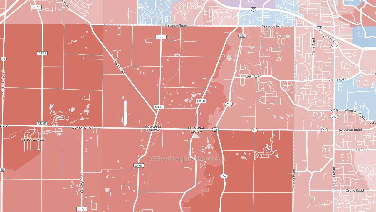 44028, OH block-group political-lean map