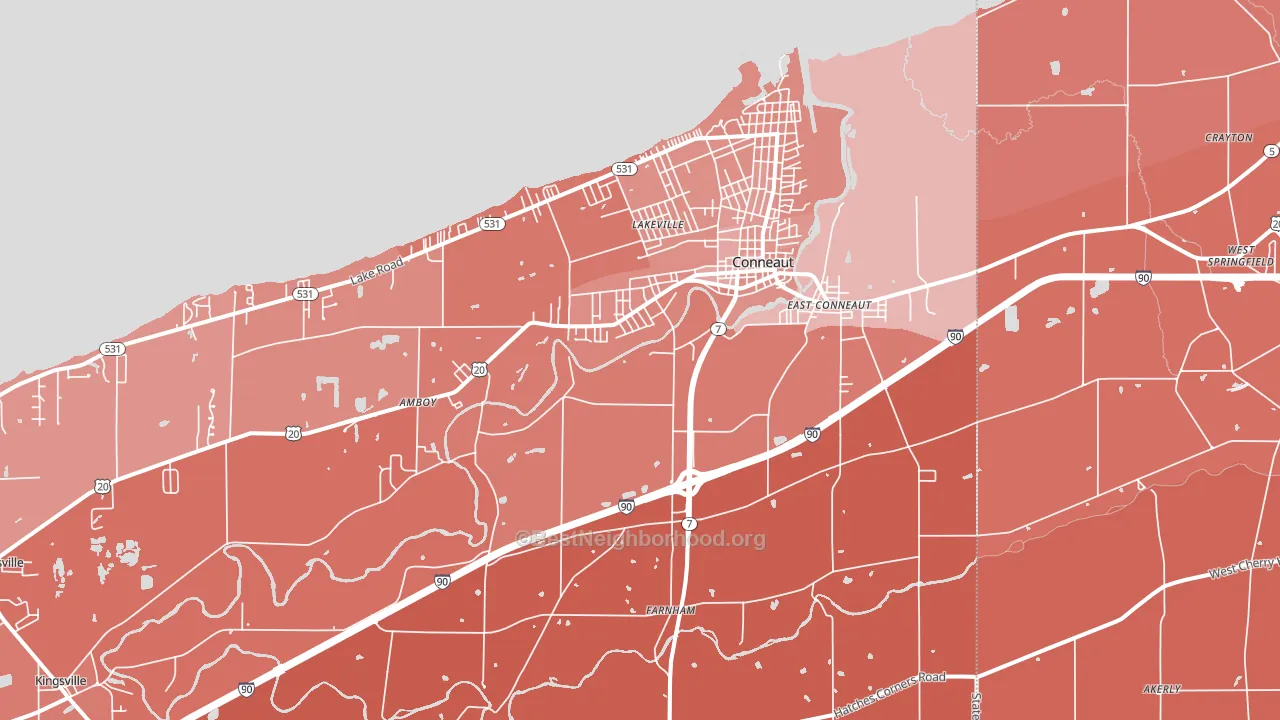 44030, OH block-group political-lean map