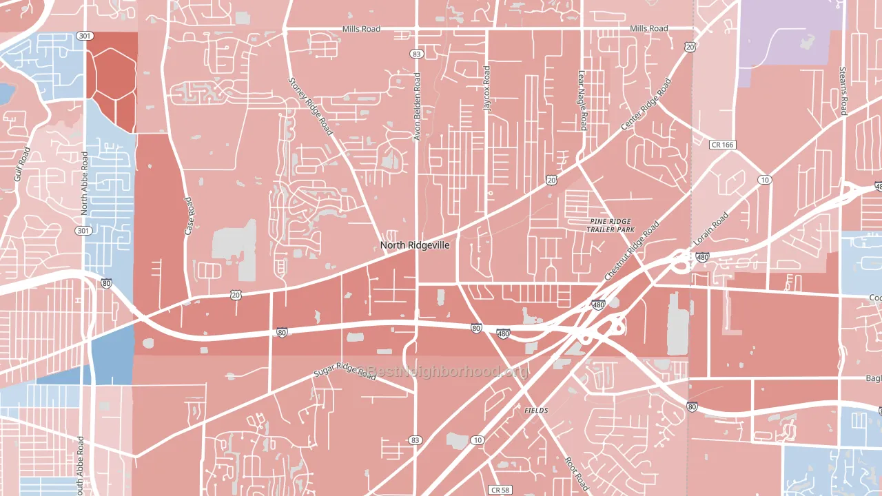 44039, OH block-group political-lean map