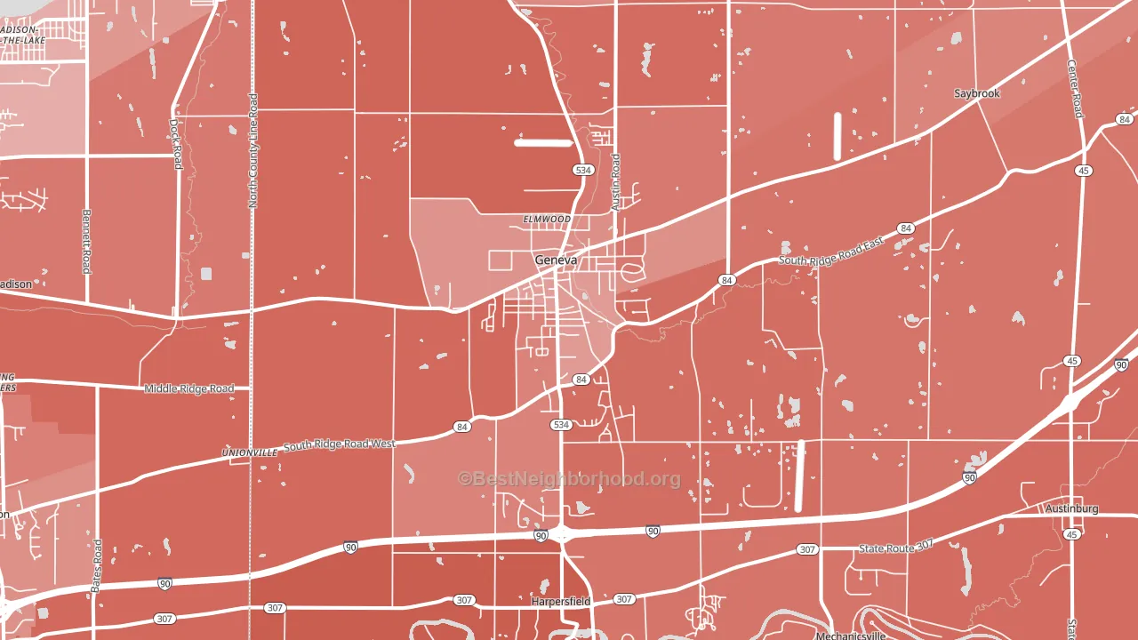 44041, OH block-group political-lean map