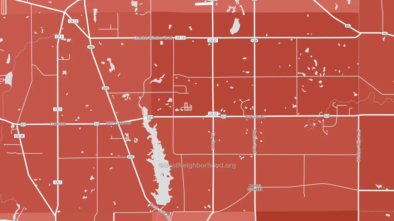 44046, OH block-group political-lean map