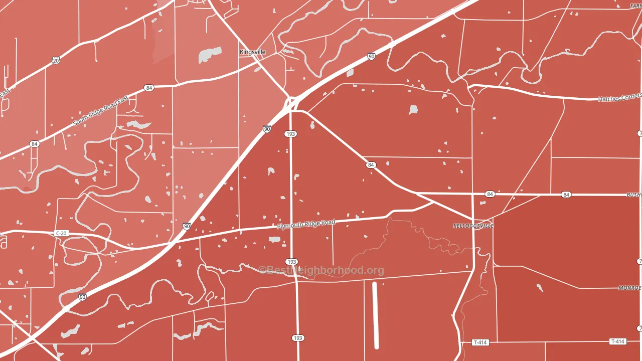 44048, OH block-group political-lean map