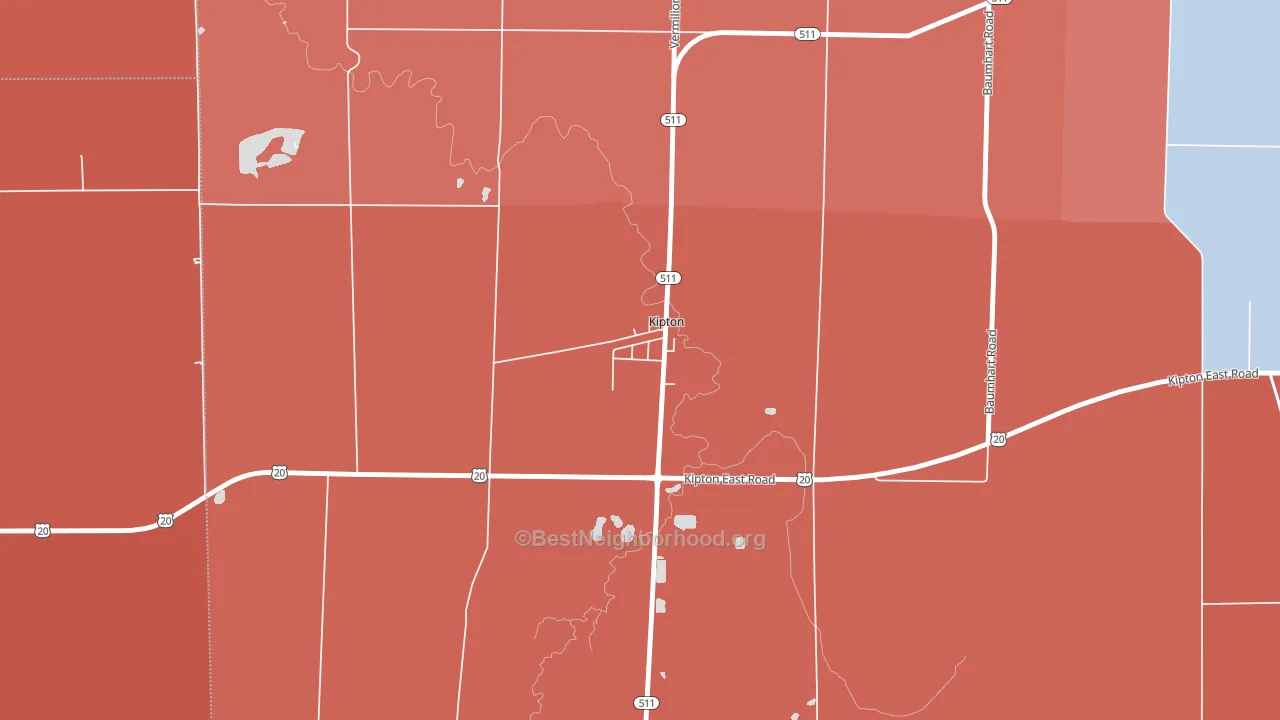 44049, OH block-group political-lean map